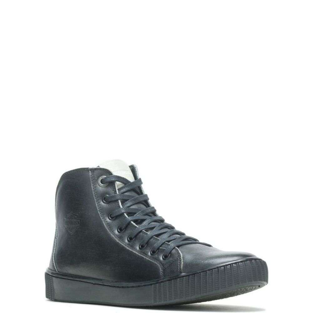 Harley-Davidson Mens Barren 5" Leather Lace Black Shoes (NWT) - Picture 3 of 7